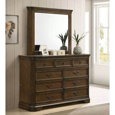 Charlton Home® Cressa 9 Drawer 59.5'' W with Mirror & Reviews
